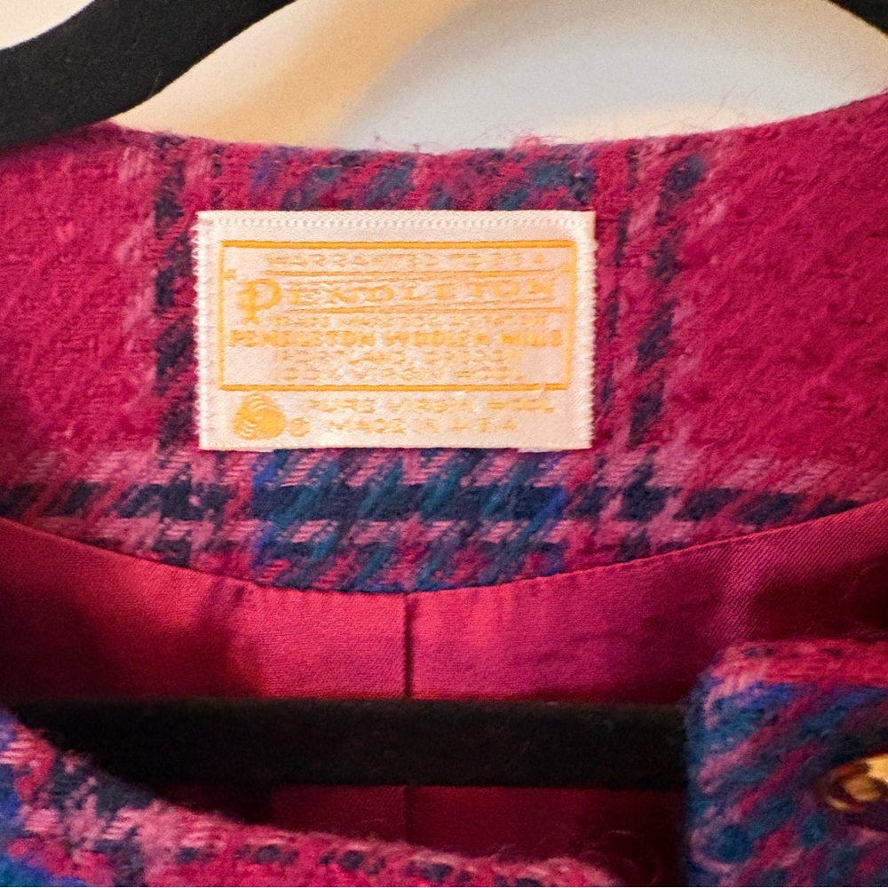 Vintage Pendleton virgin Wool Blazer Jacket 16 Maximalist Plaid old money preppy - Picture 2 of 4
